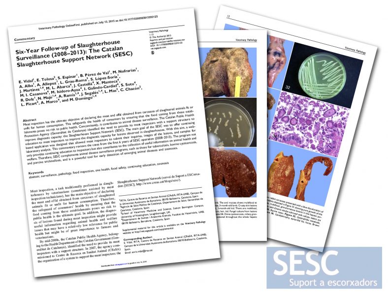 A review of the first six years of operation of SESC has been published this year at Veterinary Pathology.